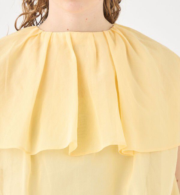 TOMORROWLAND collection「ルコットンオーガンジー カスケードラッフルカラーブラウス」|シャツ・ブラウス|