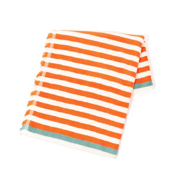 TOMORROWLAND HOME「コットンストライプバスタオル」|タオル|26 オレンジ系