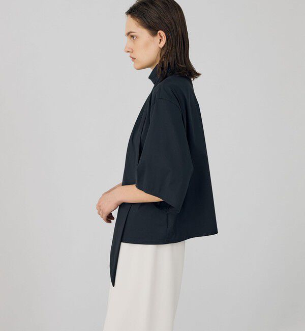 DES PRES「コットンストレッチポプリン タイブラウス」|シャツ・ブラウス|