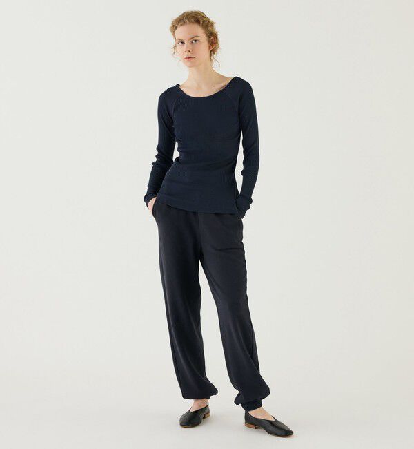 GALERIE VIE「コットンシルクリブ ラウンドネックプルオーバー」|Tシャツ・カットソー|
