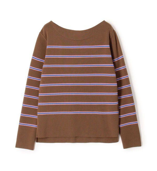 MACPHEE「ウールナイロンボーダー ボートネックプルオーバー」|ニット・セーター|46 ブラウン系