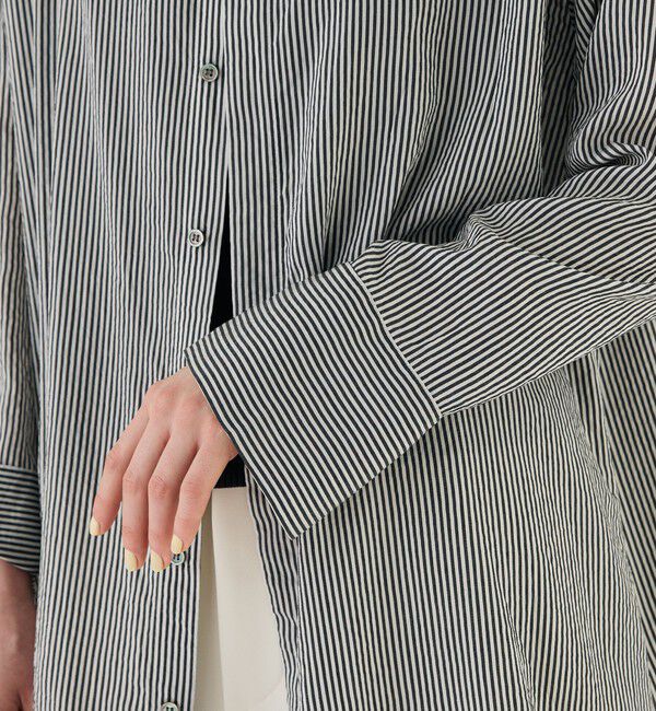 GALERIE VIE「セルロースシルクブロード  ハイネックロングシャツ」|ワンピース|