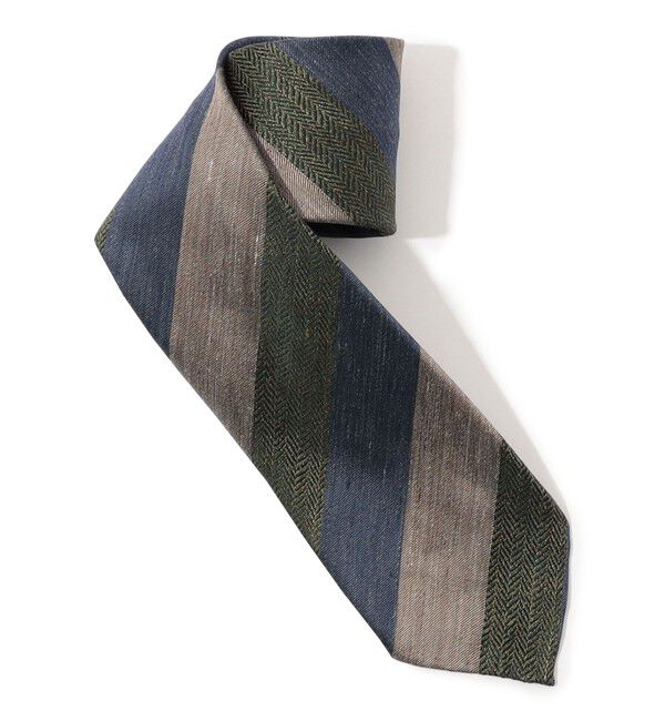 TOMORROWLAND GOODS「TOMORROWLAND MADE IN ITALY シルクリネン レジメンタルネクタイ」|ネクタイ・蝶ネクタイ|