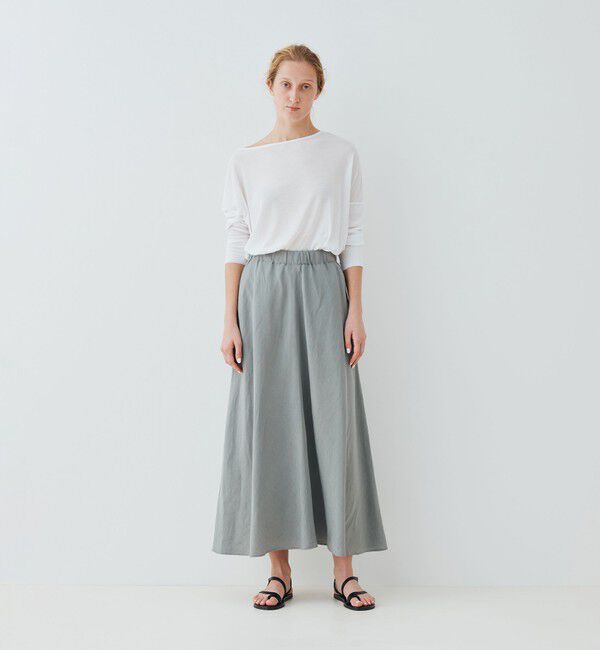 GALERIE VIE「リネンキュプラシルクコンパクト イージーAラインスカート」|フレア|