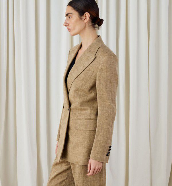 DES PRES「リネンシルクコットンヘリンボーン ダブルブレストジャケット」|テーラードジャケット|