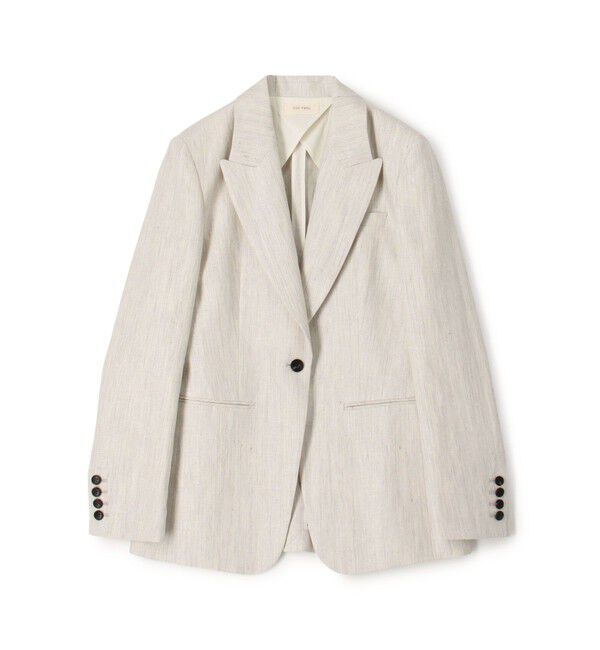 DES PRES「リネンツイル ピークドラペルジャケット」|テーラードジャケット|14 グレー系