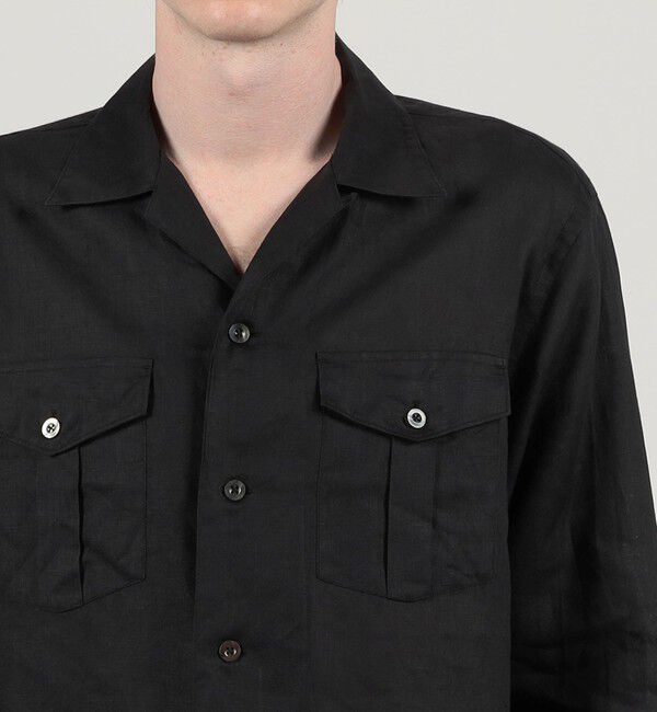 TOMORROWLAND MENS「アイリッシュリネン ダブルポケット ロングスリーブシャツ」|シャツ・ブラウス|