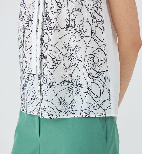 TOMORROWLAND collection「サンフラワーエンブロイダリーコンビ ボウタイブラウス」|シャツ・ブラウス|