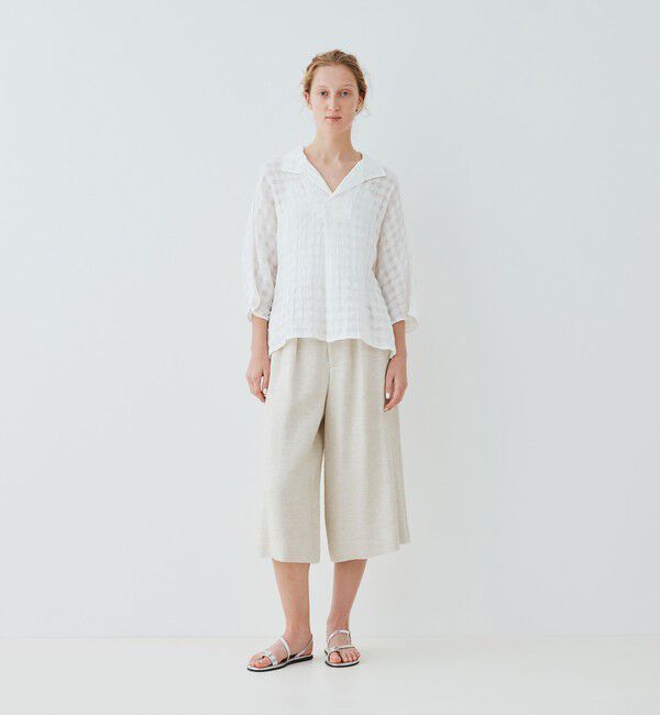 GALERIE VIE「スムースリネン ワイドクロップドパンツ」|その他|