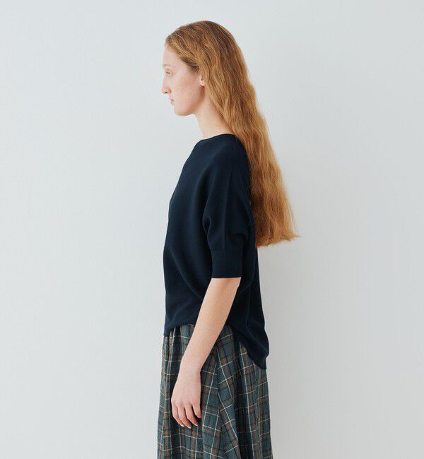 GALERIE VIE「クレープガーター ドルマンハーフスリーブ プルオーバー」|ニット・セーター|