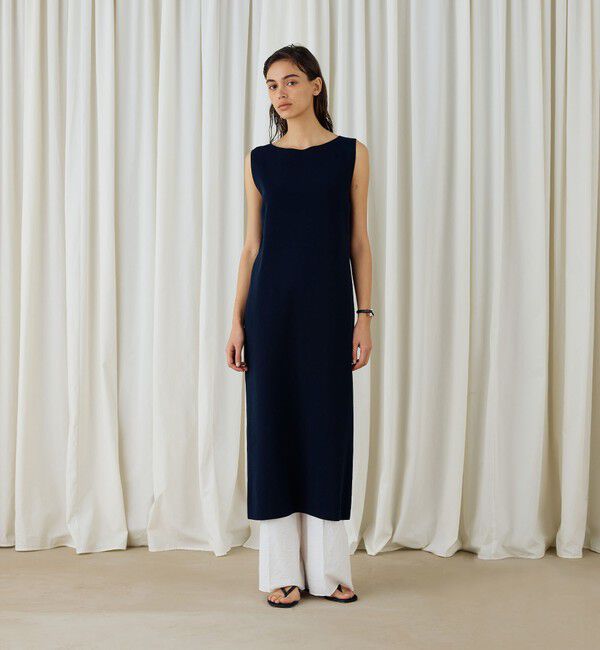 DES PRES「ハイツイストドライコットン ボートネックワンピース」|ワンピース|