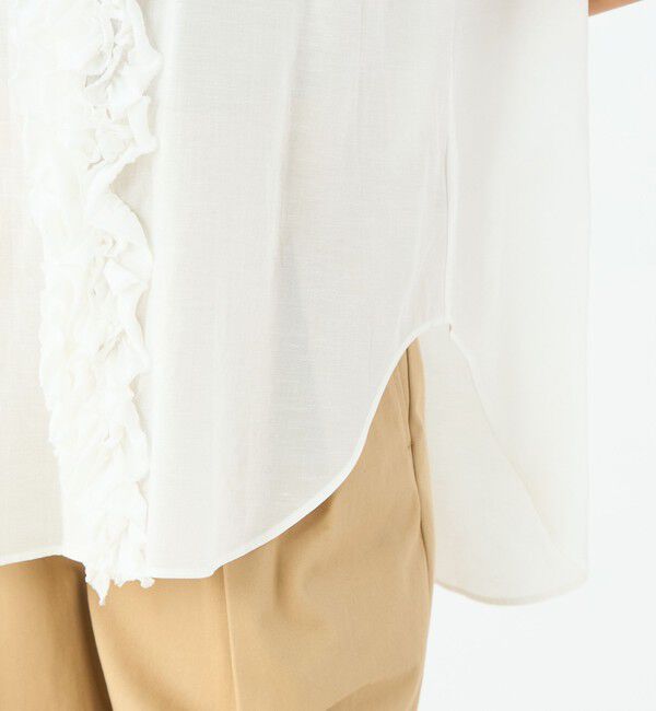 MACPHEE「テンセルリヨセルローン フロントフリルブラウス」|シャツ・ブラウス|