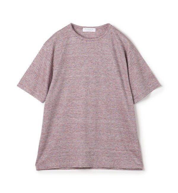 TOMORROWLAND MENS「リネン ボーダー ハーフスリーブカットソー BOTTO GIUSEPPE」|Tシャツ・カットソー|64 レッド系