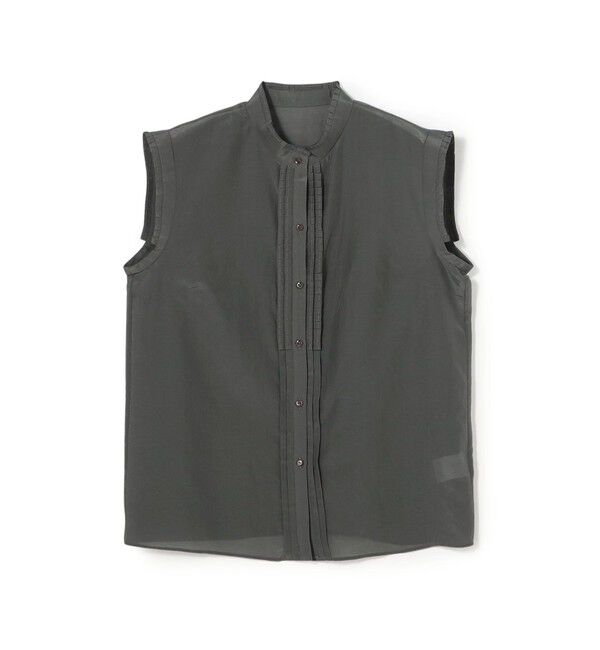 TOMORROWLAND collection「シャンブレータフタ ノースリーブブラウス」|シャツ・ブラウス|17 ダークグレー