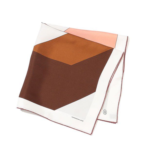 TOMORROWLAND GOODS「Atelier TOMORROWLAND CUBE シルクスカーフ」|バンダナ・スカーフ|32 ブラウン系