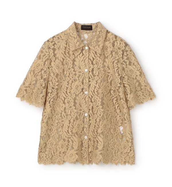 TOMORROWLAND collection「コードレース ハーフスリーブブラウス」|シャツ・ブラウス|43 ベージュ