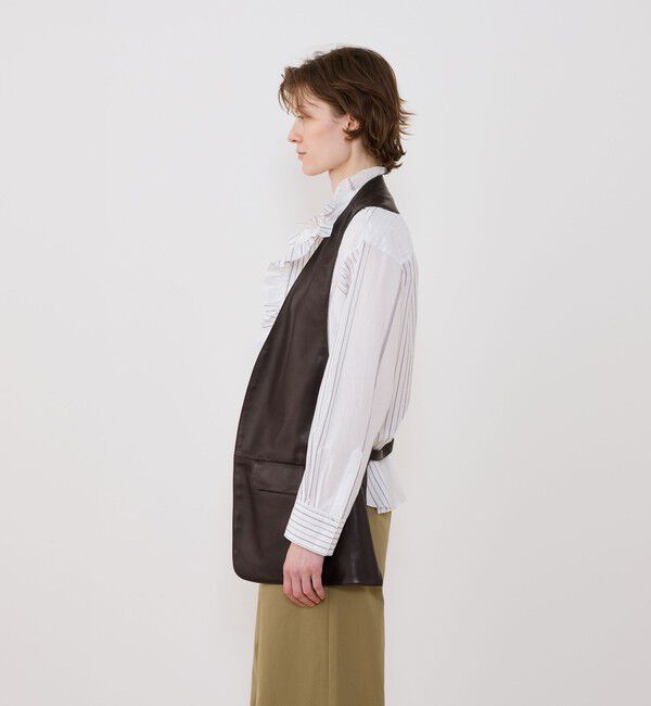 GALERIE VIE「スムースカーフ カラーレスベスト」|ベスト・ジレ|