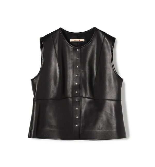 BACCA「シープスキン ペプラムベスト」|ベスト・ジレ|19 ブラック