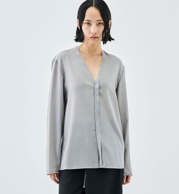 Edition「ウールビエラ Vネックシャツ」|シャツ・ブラウス|