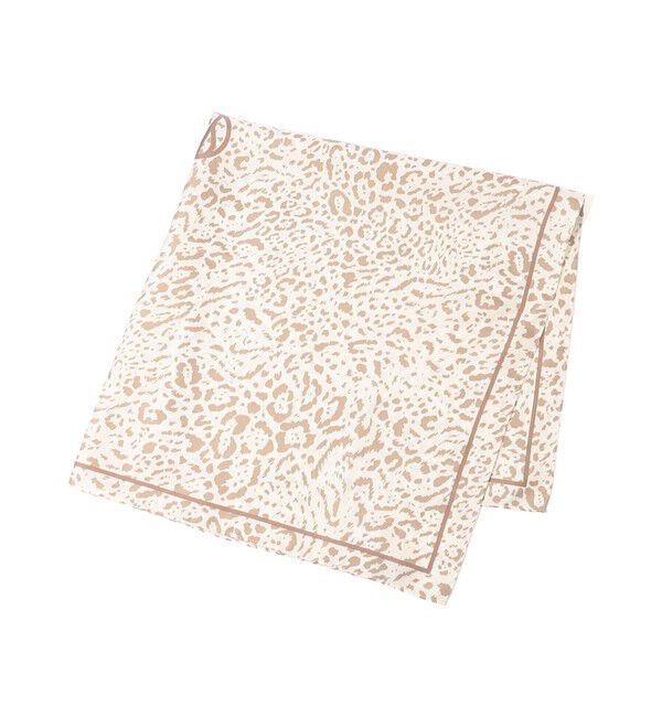 TOMORROWLAND GOODS「LE SCARF レオパード シルクスカーフ」|バンダナ・スカーフ|42 ライトベージュ系