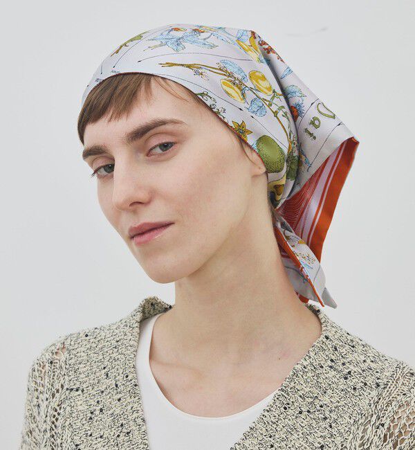 TOMORROWLAND GOODS「manipuri 三角スカーフミニ ガラスドームフラワー」|バンダナ・スカーフ|