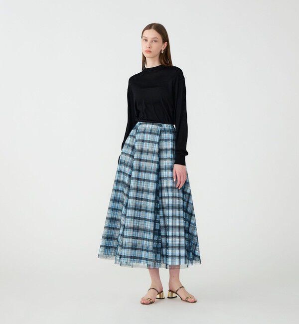 TOMORROWLAND BUYING WEAR「【別注】TELMA Layered チェック スカート」|フレア|