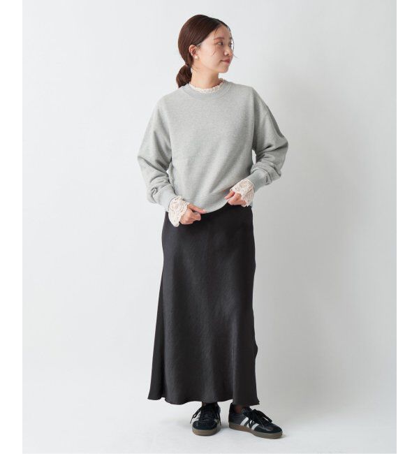 IENA「《追加2》コットン 裏毛クロップドプルオーバー」|スウェット・ジャージ|