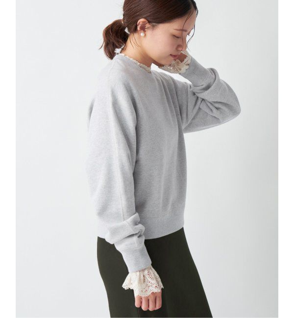 IENA「《追加2》コットン 裏毛クロップドプルオーバー」|スウェット・ジャージ|