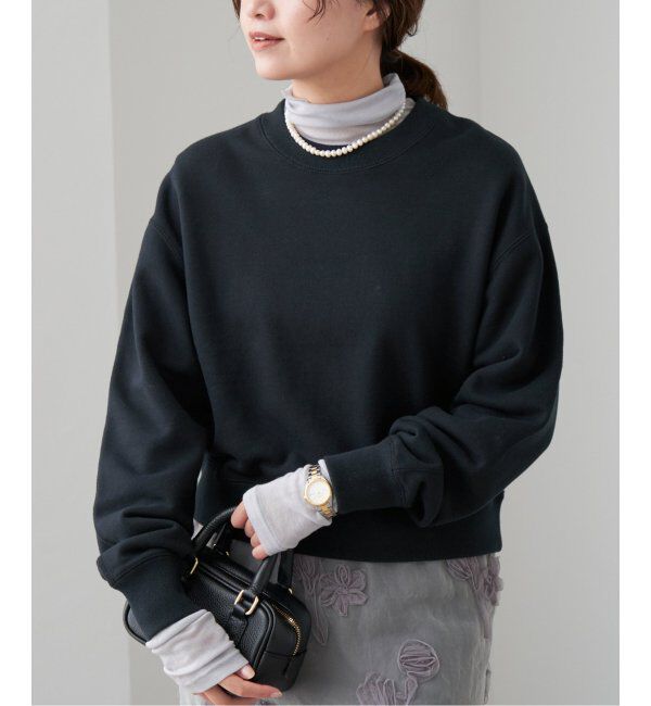 IENA「《追加2》コットン 裏毛クロップドプルオーバー」|スウェット・ジャージ|