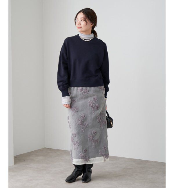 IENA「《追加2》コットン 裏毛クロップドプルオーバー」|スウェット・ジャージ|