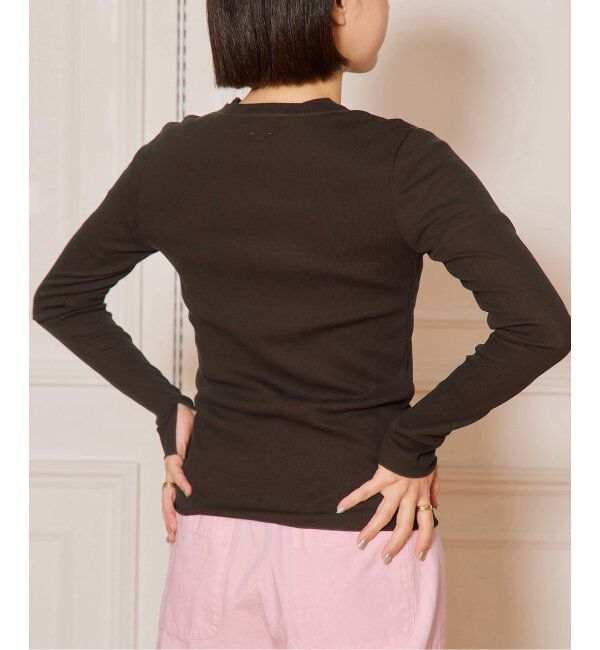 IENA LA BOUCLE「IENA LA BOUCLE ライトリブクルーネックカーディガン」|カーディガン|