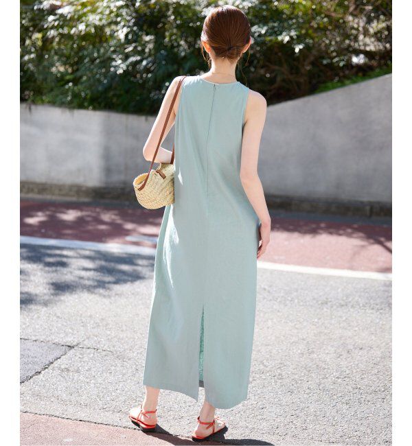 SLOBE IENA「リネンレーヨンノースリーブナローワンピース」|ワンピース|