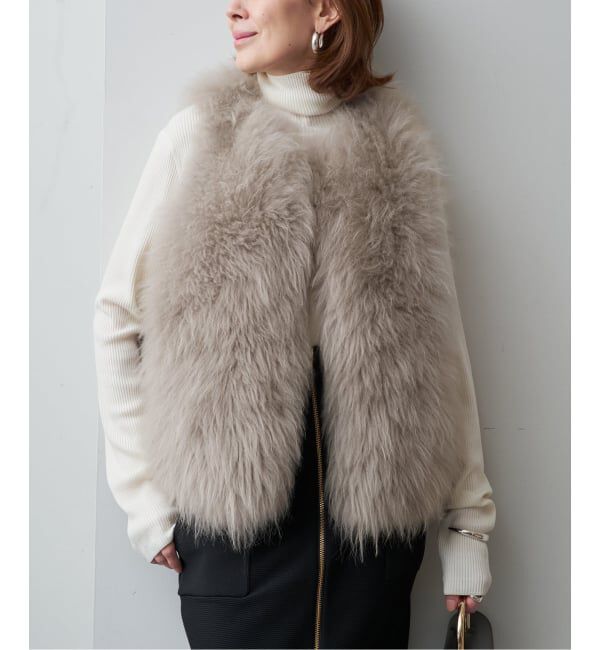 VERMEIL par iena「Cashmere Fur gilet」|その他|グレー