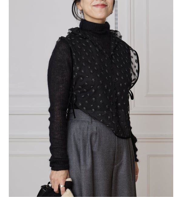 IENA LA BOUCLE「IENA LA BOUCLE フラワーモチーフチュールベスト」|シャツ・ブラウス|