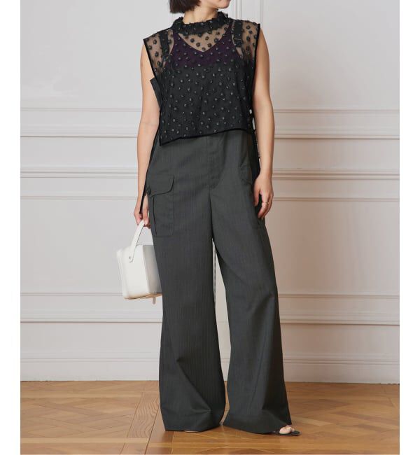 IENA LA BOUCLE「IENA LA BOUCLE フラワーモチーフチュールベスト」|シャツ・ブラウス|