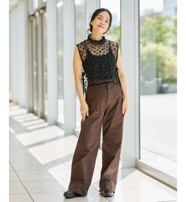 IENA LA BOUCLE「IENA LA BOUCLE フラワーモチーフチュールベスト」|シャツ・ブラウス|