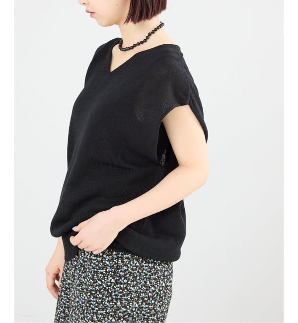 IENA「《追加2予約》コットンギマフレンチプルオーバー」|ニット・セーター|ブラック
