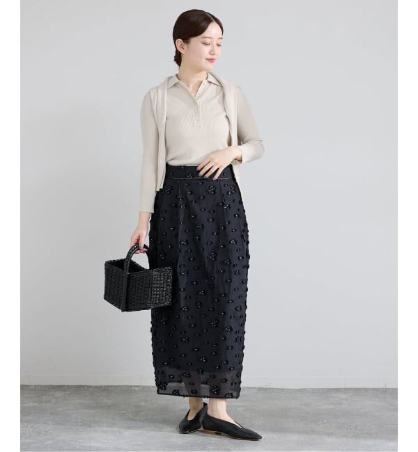 IENA「ECO SPLASH 襟付きリブプルオーバー」|ニット・セーター|