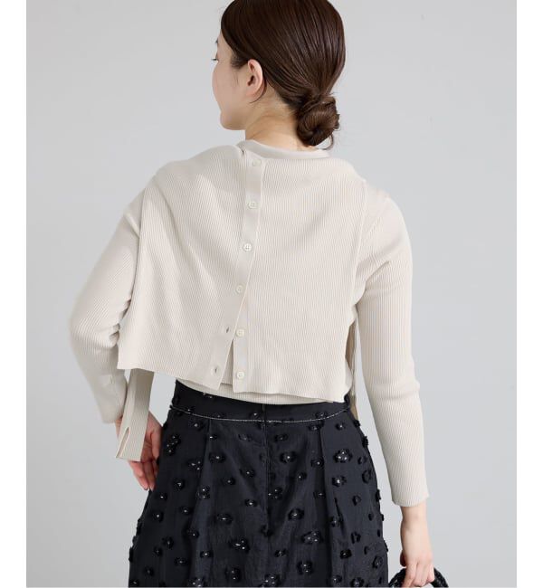 IENA「ECO SPLASH 襟付きリブプルオーバー」|ニット・セーター|