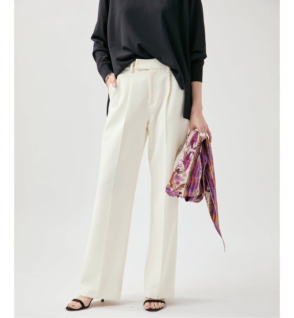 VERMEIL par iena「《追加4》ダブルクロスストレッチパンツ」|スラックス|