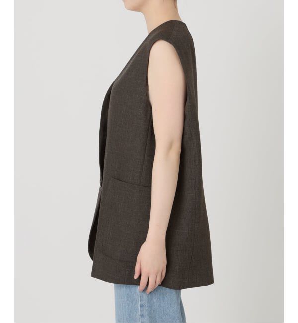 IENA「《セットアップ対応》ウォッシャブル シャークツイード ジレ」|その他|