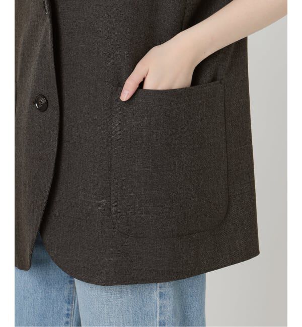 IENA「《セットアップ対応》ウォッシャブル シャークツイード ジレ」|その他|
