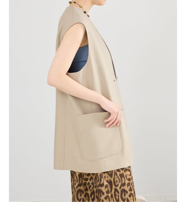 IENA「《セットアップ対応》ウォッシャブル シャークツイード ジレ」|その他|