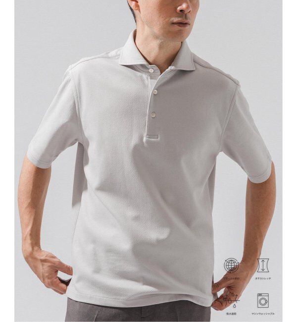 EDIFICE「《追加》"吸水速乾＆イージーケア" 36ゲージ ツイリードライ ポロシャツ」|ポロシャツ|グレーB