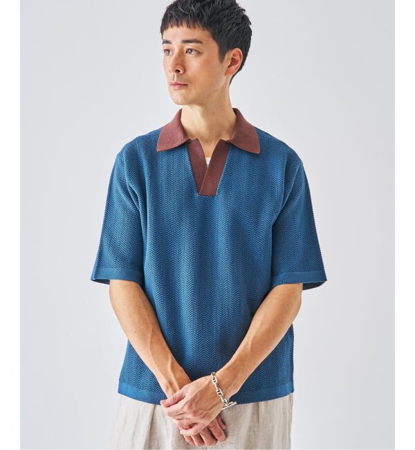 EDIFICE「《予約》スキッパー ポロニット」|ポロシャツ|