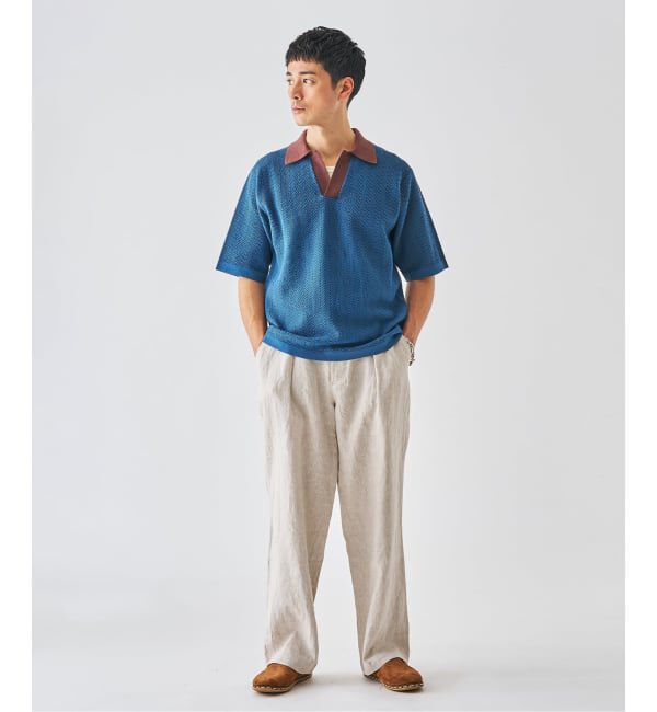 EDIFICE「《予約》スキッパー ポロニット」|ポロシャツ|