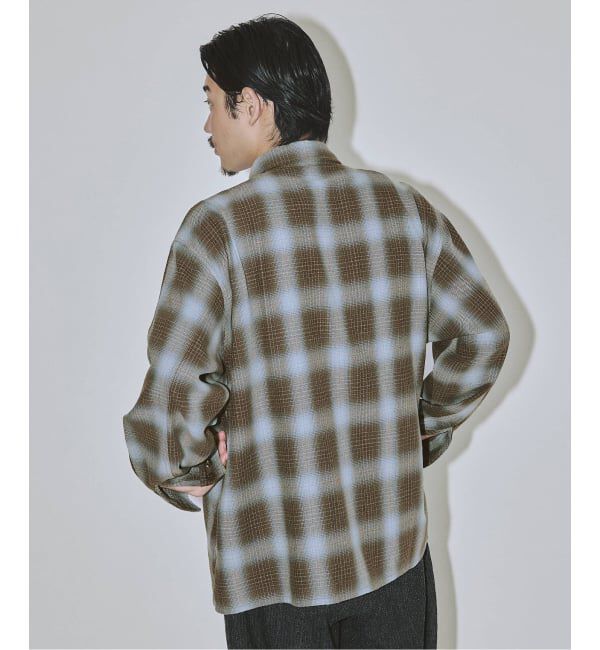 J.S.Homestead「J.S.Homestead / インディゴ チェック ミリタリー シャツ」|シャツ・ブラウス|