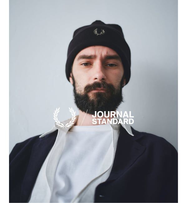 JOURNAL STANDARD「FRED PERRY / フレッドペリー 別注 ビーニー」|ニット帽|ブラック