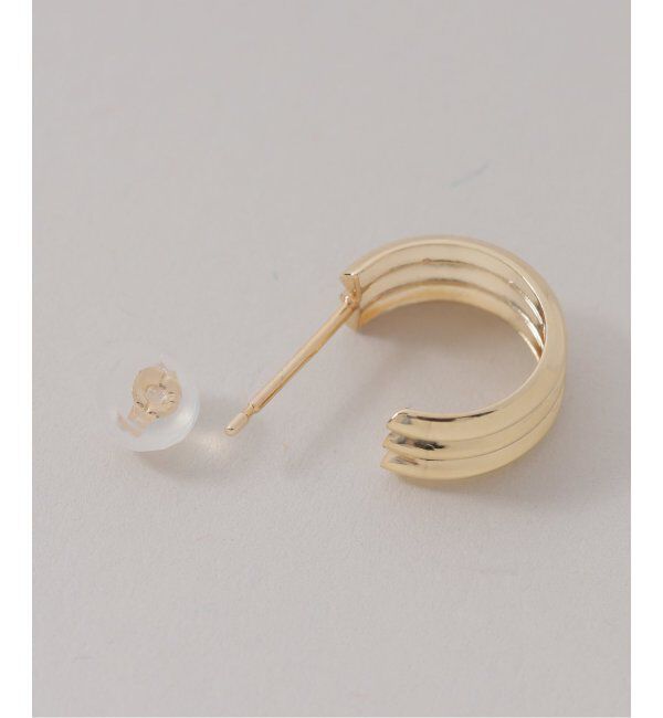 Lilas by Spick&Span「ダブルV線フープピアス K10（両耳）」|ピアス|