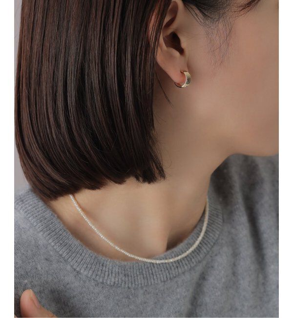 Lilas by Spick&Span「ダブルV線フープピアス K10（両耳）」|ピアス|